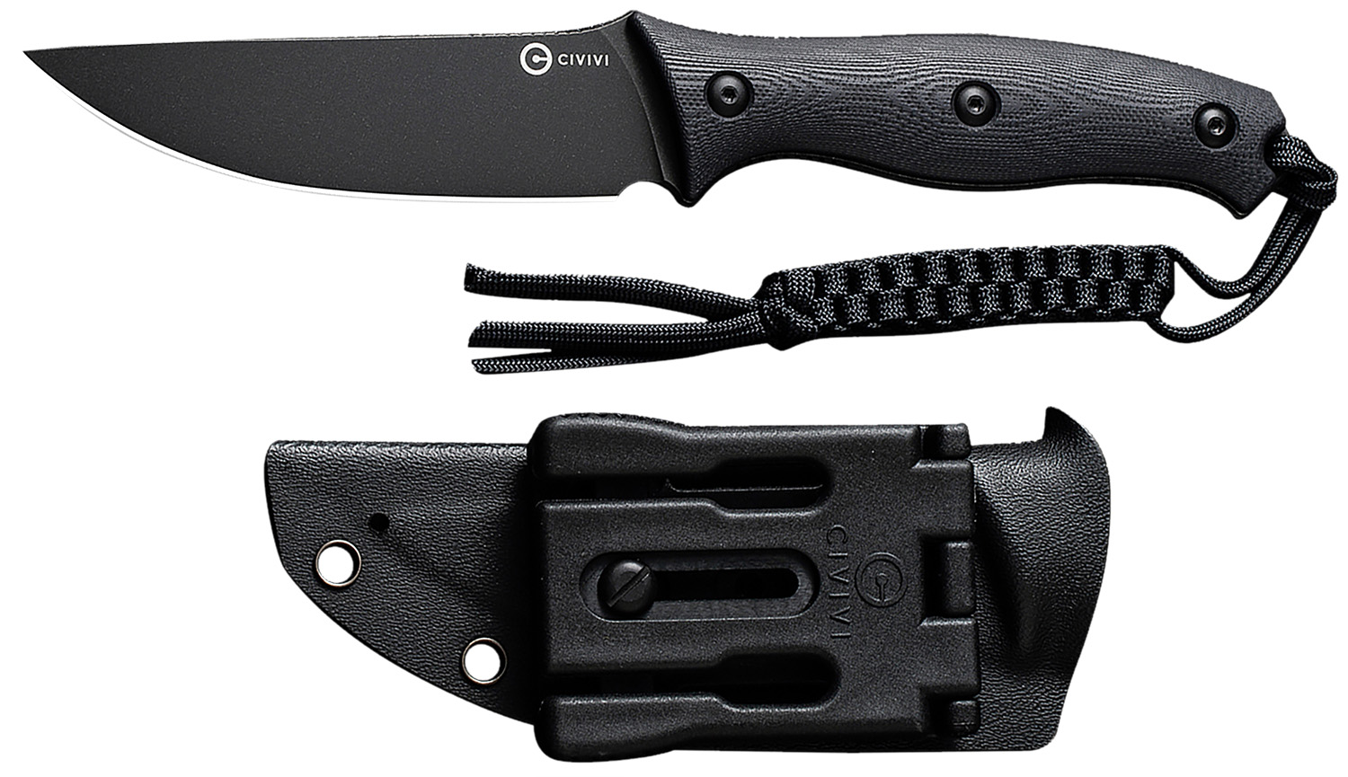 Civivi Knives C23041-1 Stormridge  3.92″ Fixed Straight Back Plain Black Stonewashed Nitro-V Steel Blade, Black Textured G10 Handle