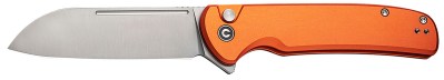 Civivi Knives C20022B-2 Chevalier II  EDC 3.47″ Folding Sheepsfoot Plain Satin 14C28N Steel Blade, Orange Aluminum Handle