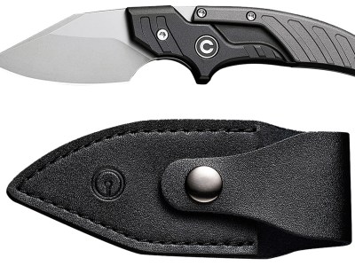 Civivi Knives C21036-3 Typhoeus  2.27″ Adjustable Fixed Stonewashed Plain 14C28N Steel Blade, 3.98″ Black/Gray Textured Aluminum Handle