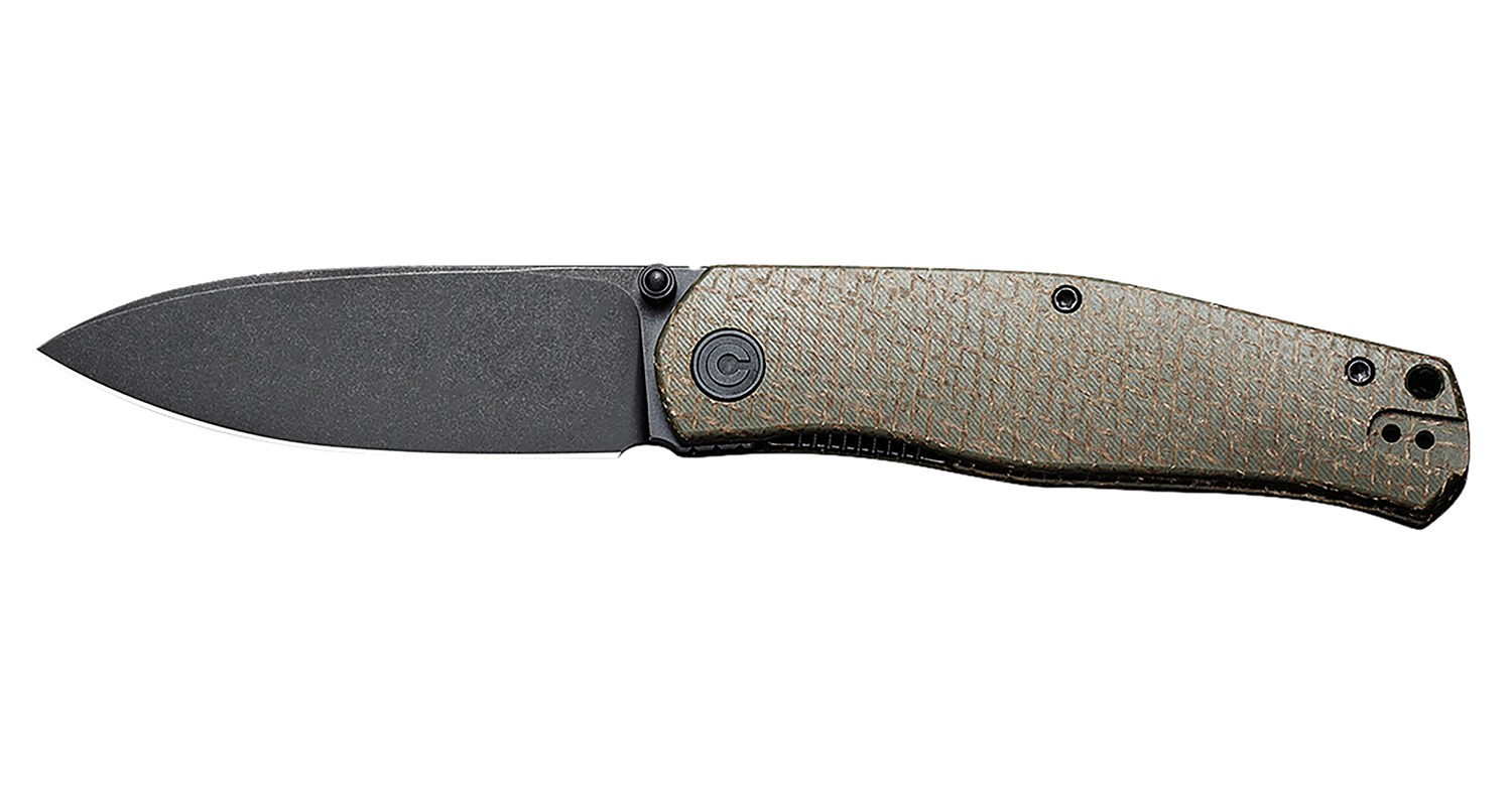 Civivi Knives C22007-2 Sokoke  EDC 3.35″ Folding Drop Point Plain Black Stonewashed 14C28N Steel Blade, Green Textured Burlap Micarta Handle