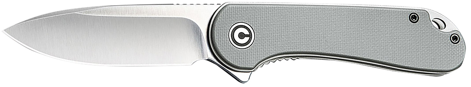 Civivi Knives C907B Elementum  2.96″ Folding Tanto Plain Black Stonewashed D2 Steel Blade, 4.03″ Gray Textured Micarta Handle