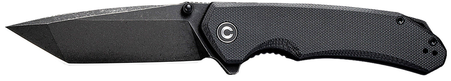 Civivi Knives C2023C Brazen  3.46″ Folding Tanto Black Stonewashed D2 Steel Blade, Black Textured G10 Handle