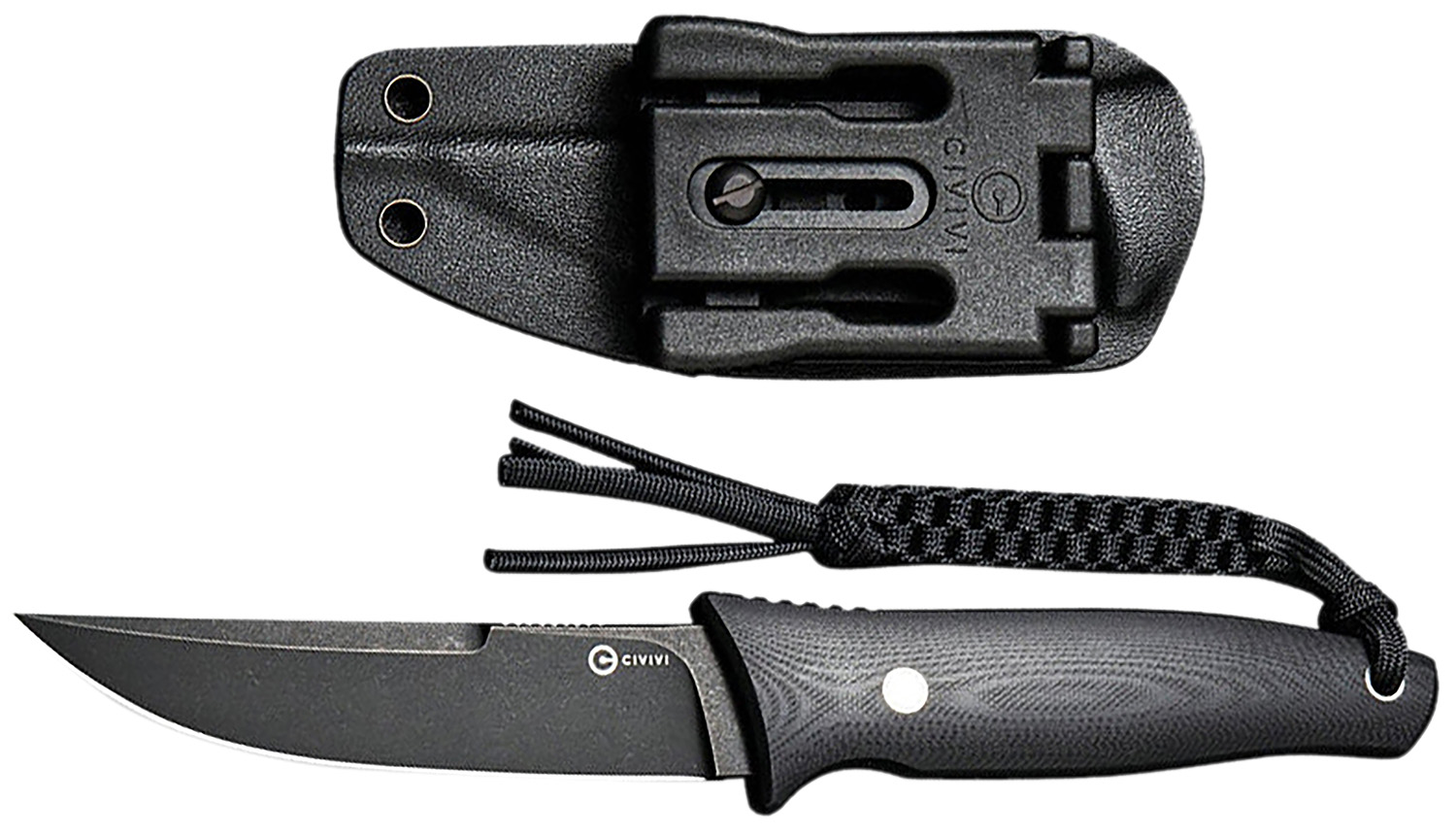 Civivi Knives C19046-3 Tamashii  4.07″ Fixed Straight Back Plain Black Stonewashed D2 Steel Blade, 4.73″ Black Textured G10 Handle