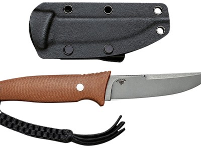 Civivi Knives C19046-5 Tamashii  4.07″ Fixed Straight Back Plain Gray Stonewashed D2 Steel Blade, 4.73″ Brown Textured Canvas Micarta Handle