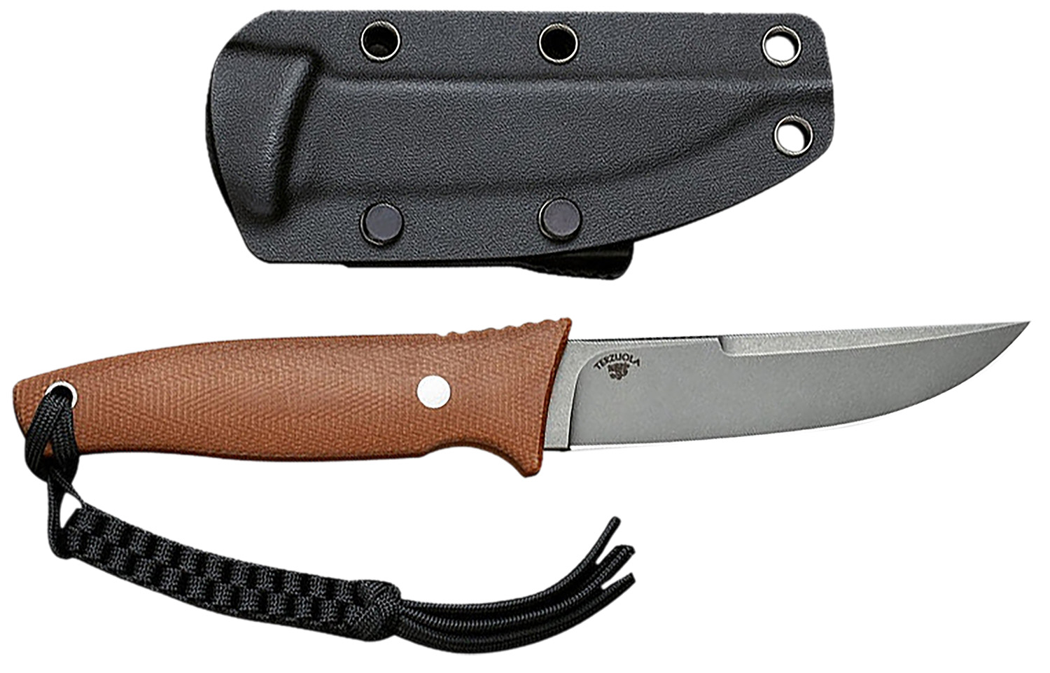 Civivi Knives C19046-5 Tamashii  4.07″ Fixed Straight Back Plain Gray Stonewashed D2 Steel Blade, 4.73″ Brown Textured Canvas Micarta Handle