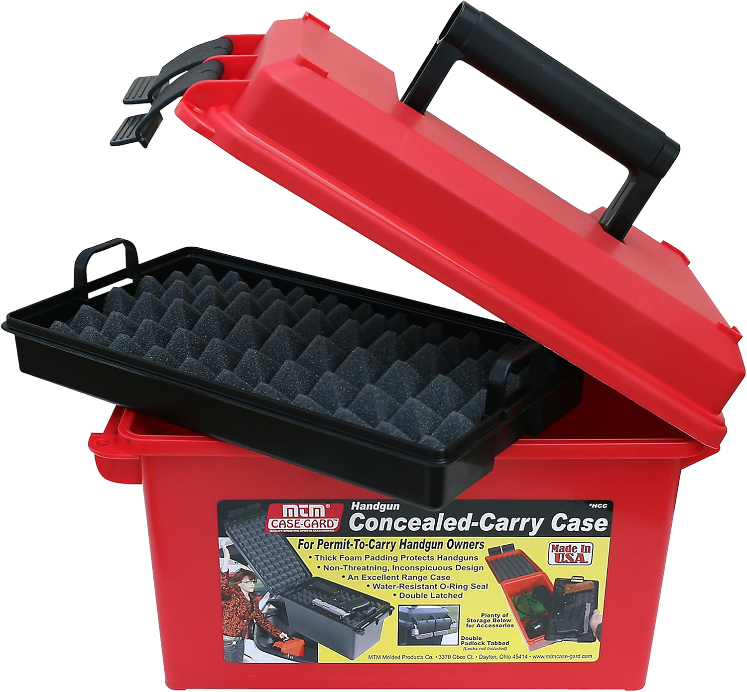 MTM Case-Gard HCC30  Conceal Carry Case Handgun Red