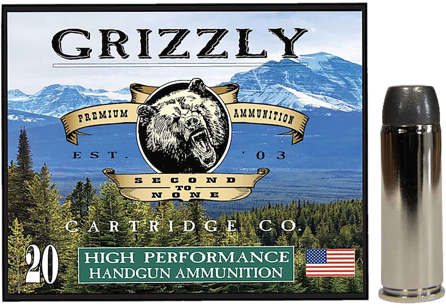 Grizzly Ammo GC45C4   45Colt 265gr Wide Flat Nose Gas Check 20 Per Box/10 Case