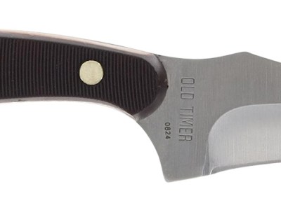 Old Timer 1227067 Sharpfinger  1.60″/3.25″ Folding/Fixed Plain Satin Stainless Steel Blade 2.20″/3.75″ Brown w/Brass Sawcut Handle