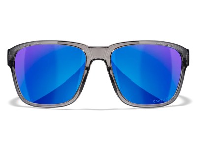 Wiley X AC6TRK09 Trek  M/L Blue Mirror Lens Polycarbonate Gloss Crystal Dark Gray Frame