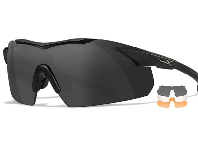 Wiley X 3552 Vapor  Comm Temples Smoke Gray/Clear/Light Rust Lens Polycarbonate Matte Black Frame