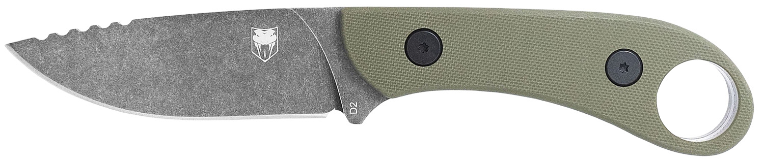 CobraTec Knives SD2DNSODGGEN2 Skinner Gen II 3.50″ Fixed Plain Stonewashed D2 Steel Blade, 4.31″ OD Green Textured G10 Scales Handle w/Finger Ring