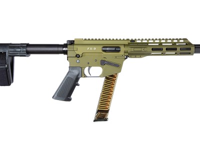 FREEDOM ORDNANCE FX9P8SBM-ODG FX9  9mm Luger 32+1 8″ Black Nitride Barrel, M-LOK Handguard, OD Green Aluminum Receiver w/Picatinny Rail, OD Green Polymer SB Mini Brace, Black AR15 Grip