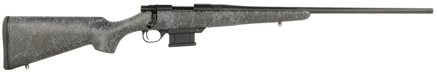 Howa HCBN7MMPRCGW 1500 Carbon Stalker Full Size 7mm PRC 3+1 24″ Blued Steel Threaded Barrel, Blued Drilled & Tapped Steel Receiver, Fixed Stocky’s Black Carbon Fiber w/Gray Webbing Stock, Right Hand