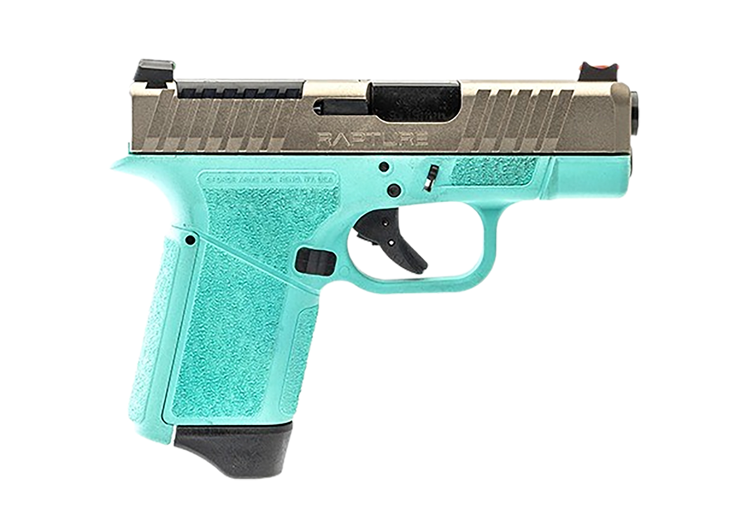 Gforce Arms GF932512RN Rapture  Sub-Compact Frame 9mm Luger 12+1 3.25″ Black Barrel, Nickel Steel Optic Cut/Serrated Slide, Robin Egg Blue Cerakote Polymer Frame, Shield RMSc/RMR Footprint
