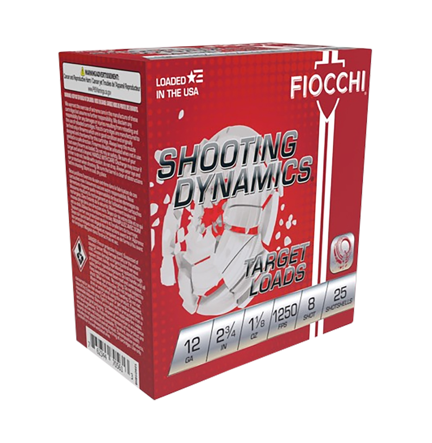 Fiocchi 12SD18X8 Shooting Dynamics  12Gauge 2.75″ 1 1/8oz 8Shot 25 Per Box/10 Case