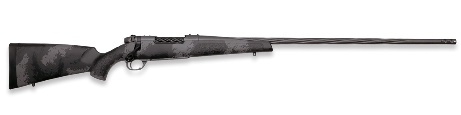 Weatherby  Mark V Live Wild 25 Creedmoor 4+1 22″ Carbon Gray Cerakote Fluted Threaded Barrel, Carbon Gray Cerakote Drilled & Tapped Steel Receiver Fixed Black w/Gray Accents Polymer Stock, Right Hand