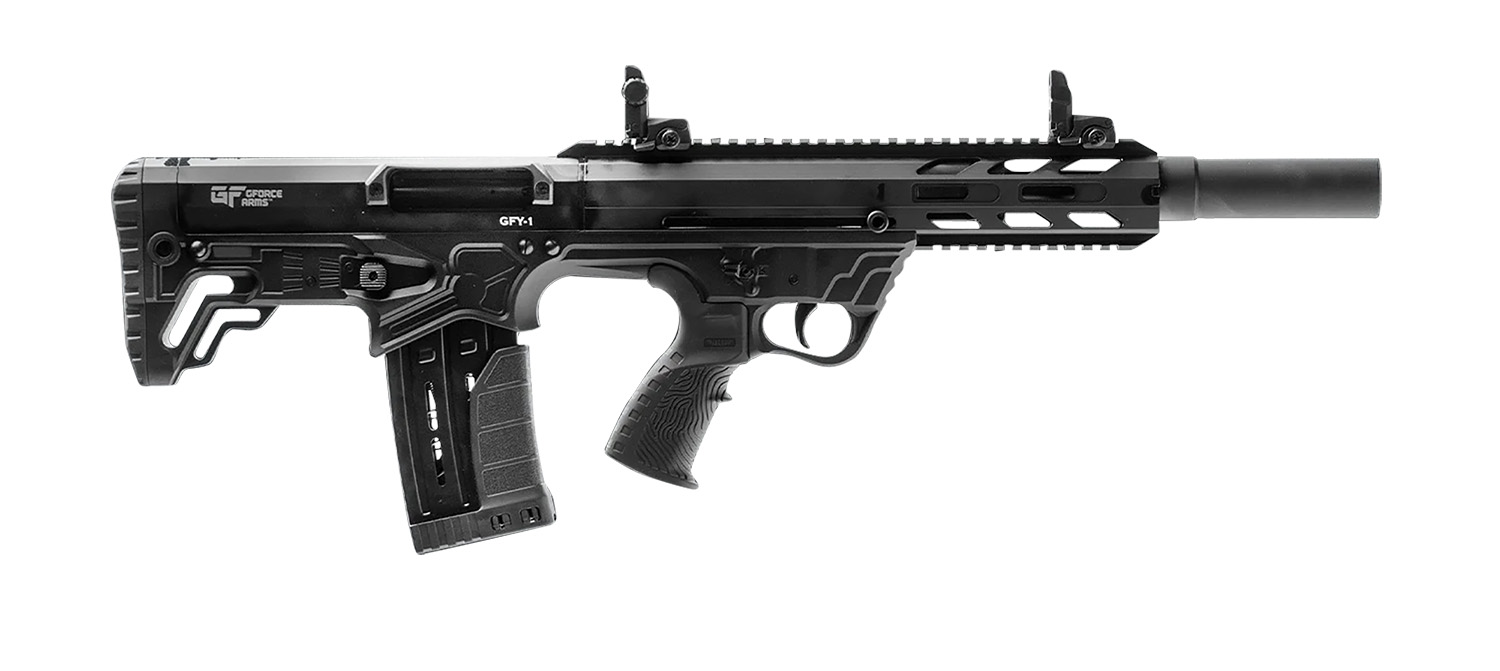 Gforce Arms GFY11220 GFY-1 USA 12 Gauge Semi-Auto 3″ 5+1 18.50″ Black Threaded Barrel, Black Cerakote Aluminum Receiver w/Picatinny Rail, Black Bullpup Polymer Stock, Polymer Grip