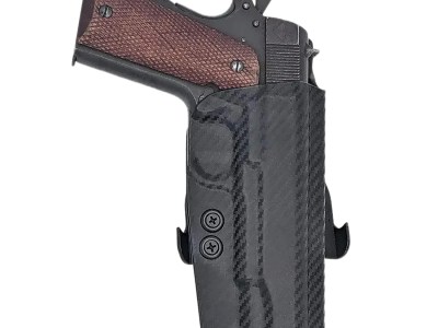 Rounded Gear CEX19115NRCFRHOWBPDL  Paddle Holster OWB Black Carbon Fiber Kydex Fits 1911 5″ Right Hand