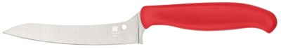 Spyderco K14PRD Z-Cut Pointed 4.40″ Fixed Plain Stonewashed CTS BD1N SS Blade, Red Textured Polypropylene Handle