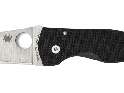 Spyderco C264CFP MicroJimbo  2.45″ Folding Wharncliffe Plain Satin CPM S90V Blade, Black Textured Carbon Fiber Handle