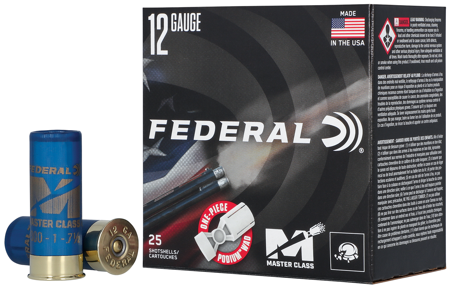 Federal MC12H175 Master Class High Over All 12Gauge 2.75″ 1 1/8oz 7.5Shot 25 Per Box/10 Case