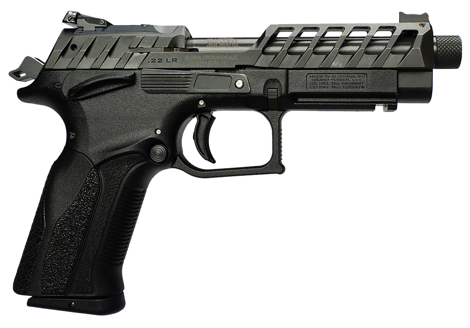 Grand Power 8588005808682 K22 X-Trim Mk23 22 LR 10+1 4.25″ Black Barrel, Black Optic Cut/Serrated Slide, Black Steel Frame w/Beavertail, Interchangeable Backstrap Grip