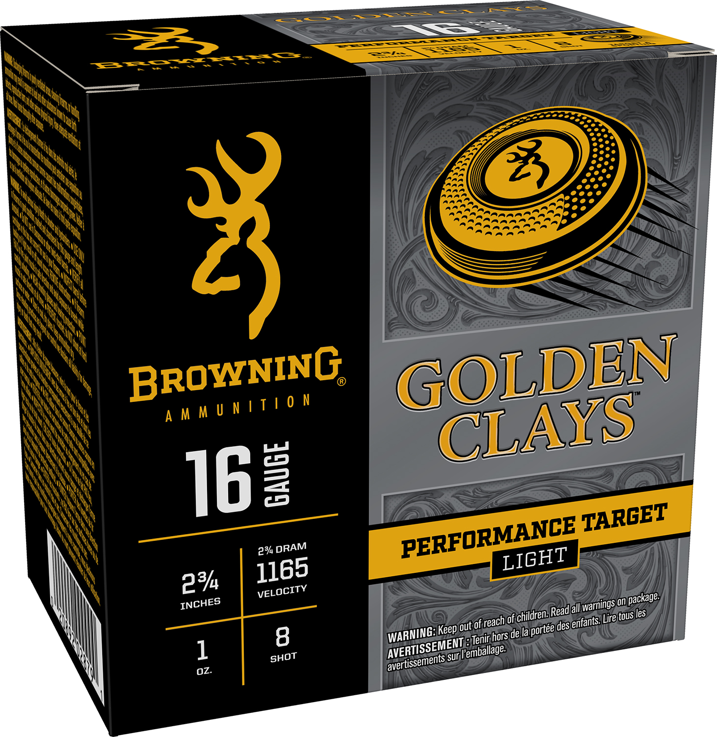 Browning Ammo BGC168 Golden Clays  16Gauge 2.75″ 1oz 8Shot 25 Per Box/10 Case