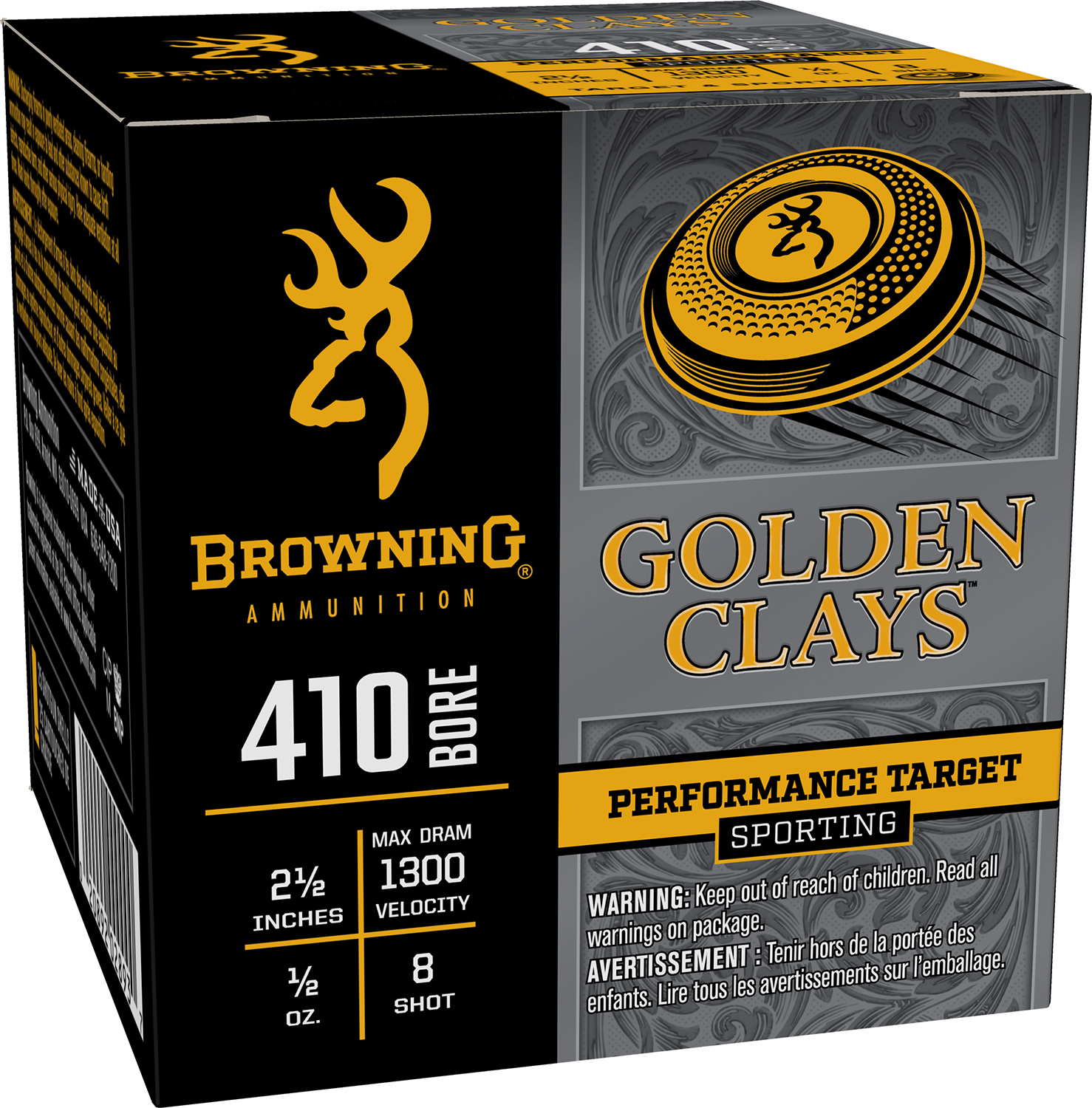 Browning Ammo BGC418 Golden Clays  410Bore 2.50″ 1/2oz 8Shot 25 Per Box/10 Case