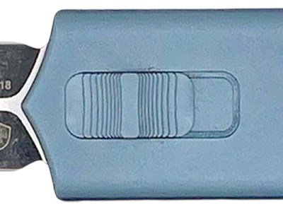 Templar Knife SMCAGB121 Sentinel Money Clip 1.88″ OTF Dagger Plain Black Oxide Stonewashed Powder Coated D2 Steel Blade, 3.41″ Blue Anodized Aluminum Handle