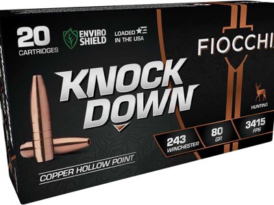 Fiocchi 243BHC Knock Down  243Win 80gr Copper Hollow Point 20 Per Box/10 Case