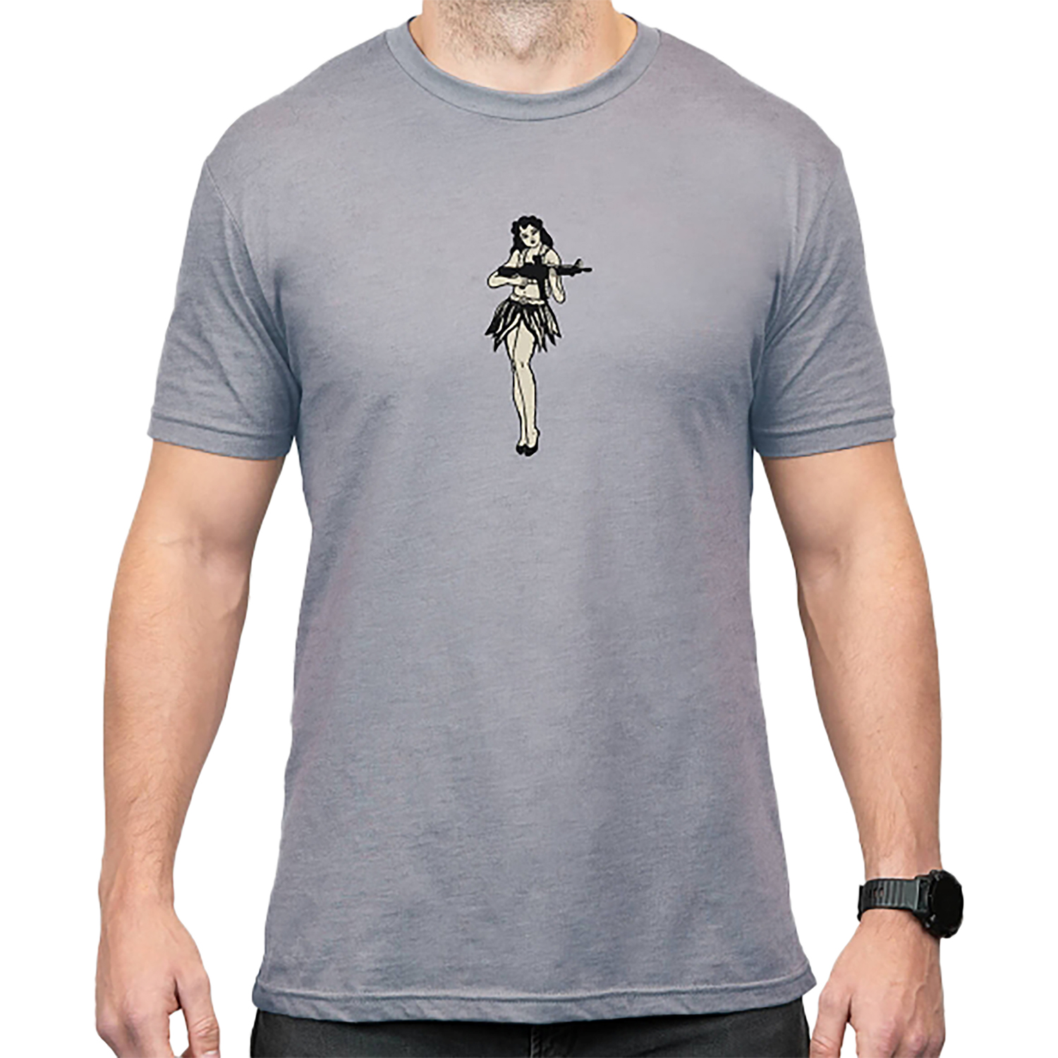 Magpul MAG1117-041  Hula Girl Grey Cotton/Polyester Short Sleeve Medium