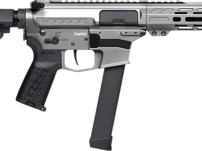 CMMG 99A520FTNG Banshee FE MkGs 9mm Luger 33+1 8″ Black Nitride Threaded Barrel, M-LOK Handguard, Tungsten Cerakote Aluminum Receiver w/Picatinny Rail, Black Polymer CMMG RipBrace, CMMG Zeroed Grip