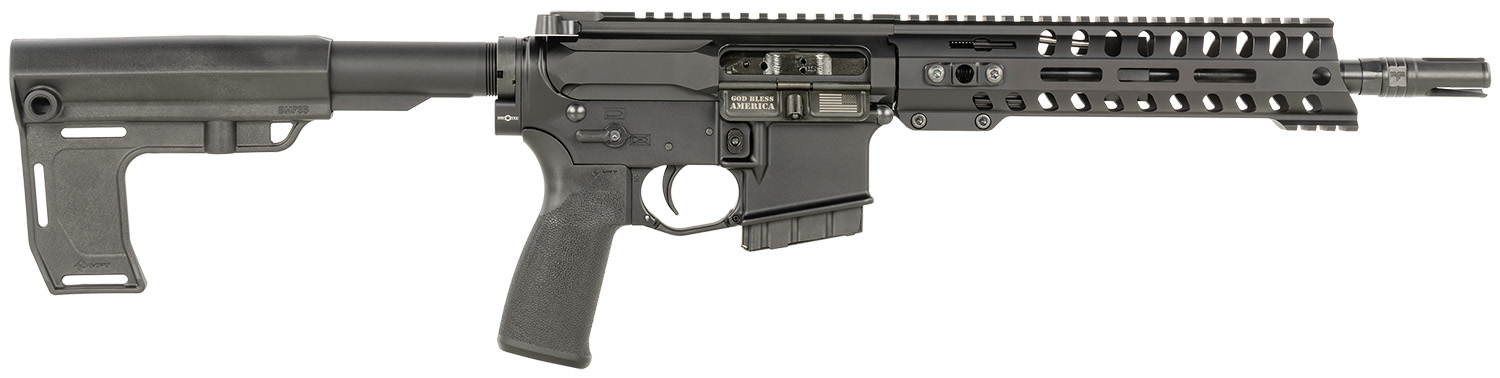 Patriot Ordnance Factory 2167 P15 Constable 350 Legend 10+1 10.50″ M-LOK Handguard, Black Anodized Aluminum Receiver w/Picatinny Rail, Black Polymer MFT Blade Stabilizer, MFT Grip
