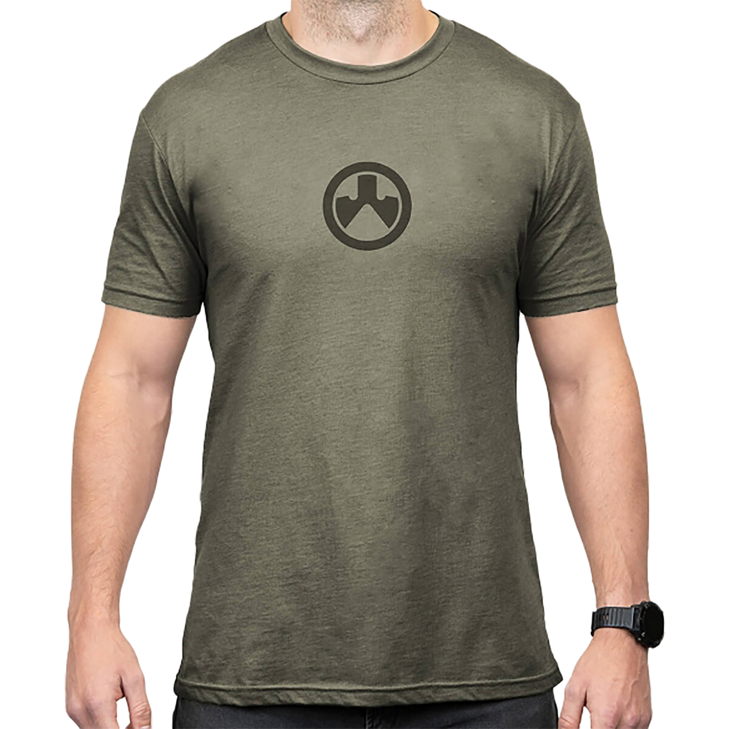 Magpul MAG1115-317-XL Icon Logo  Olive Drab Heather Cotton/Polyester Short Sleeve XL
