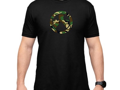 Magpul MAG1225-001-L Woodland Camo  Black Cotton/Polyester Short Sleeve Large