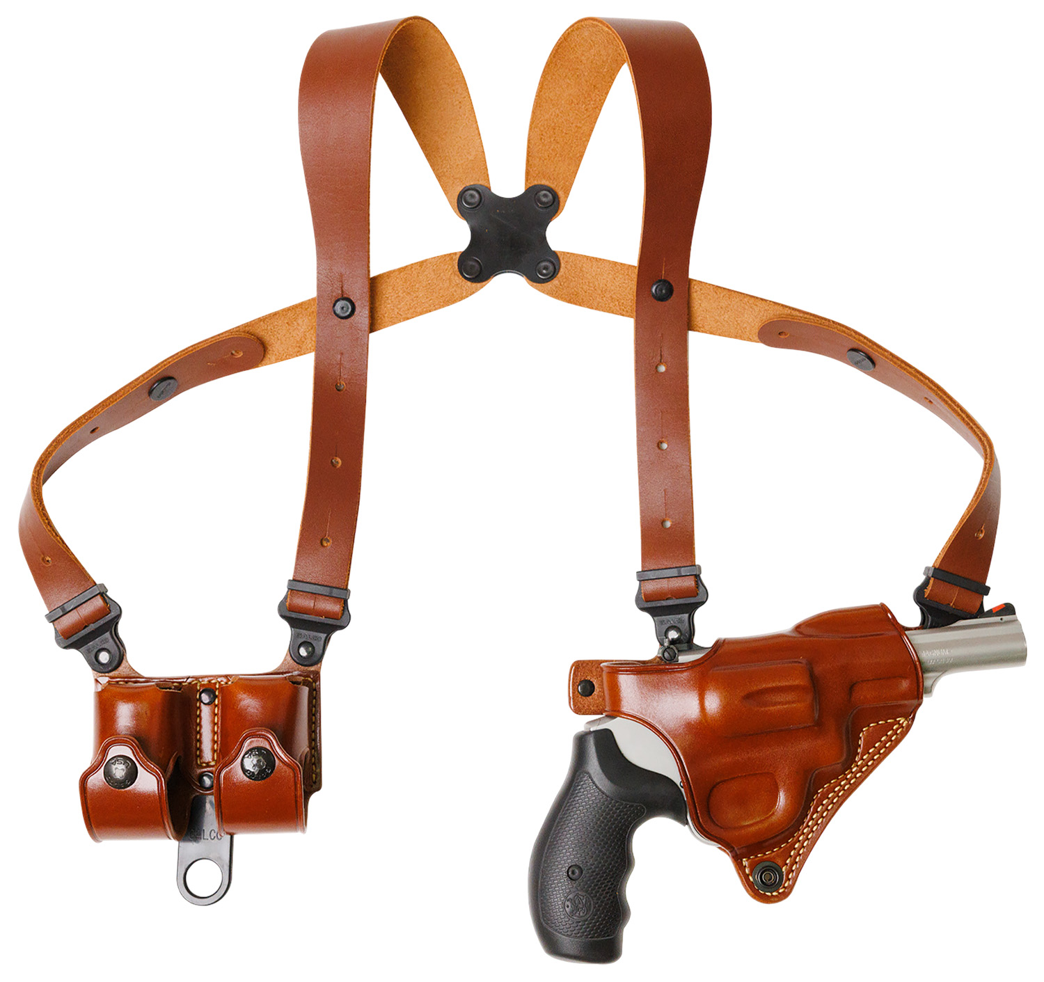 Galco MCII126 Miami Classic II Shoulder System Shoulder Size Fits Chest Up To 56″/S&W N Frame M29/629 Tan Steerhide Right Hand