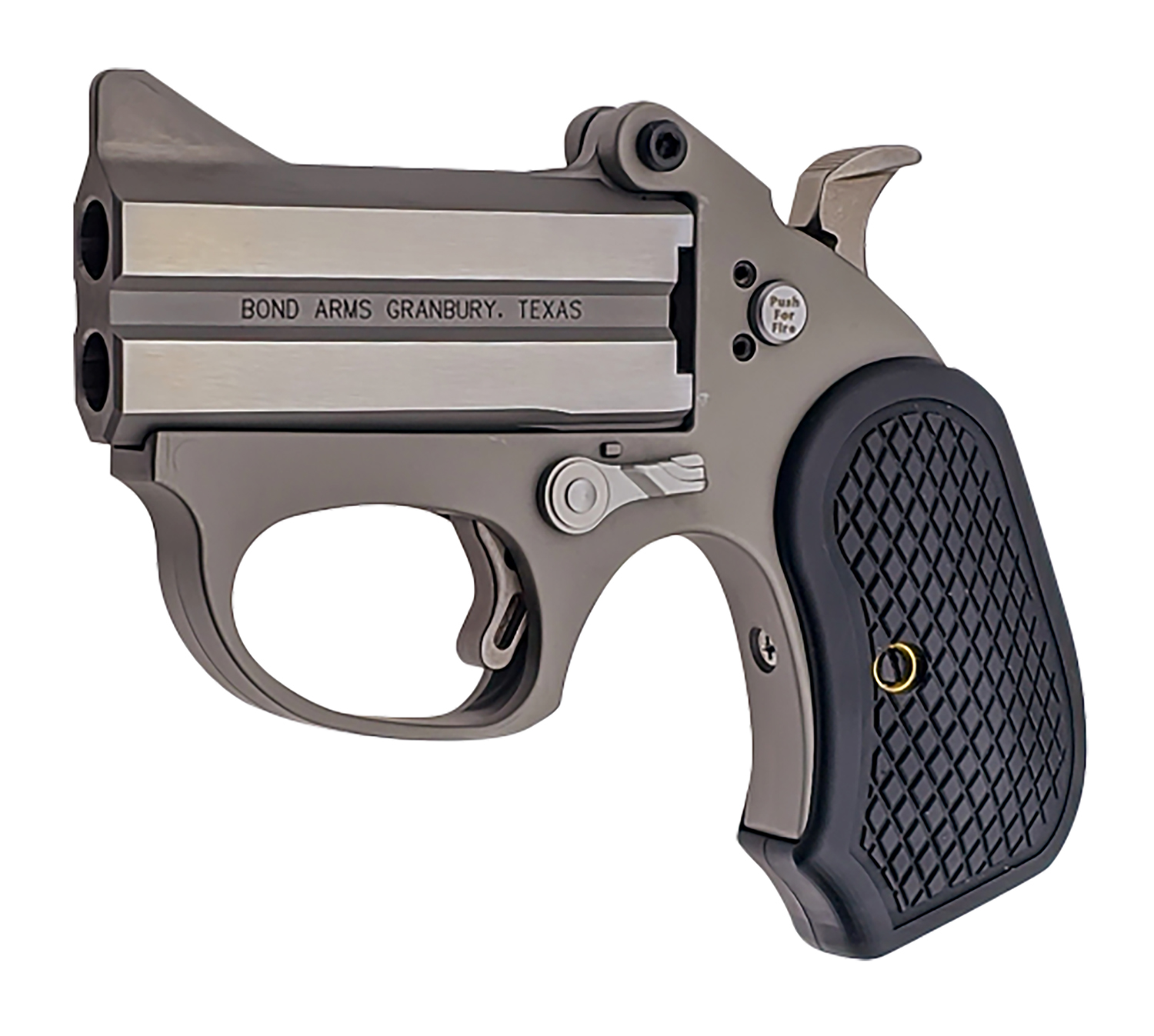 Bond Arms BAHB Honey B  22 Mag 2 Shot 3″ Black Rough & Tumble Stainless Steel Barrel & Frame, Black Extended B6 Resin Grips