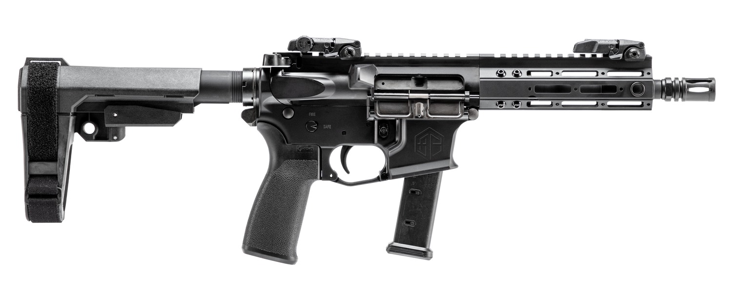Alpha Foxtrot AA08X1HXX-XABK20 AFMG9  9mm Luger 20+1 7.50″ Black QPQ Threaded Barrel, M-LOK Handguard, Black Anodized Aluminum Receiver w/Picatinny Rail, Black Polymer SB Tactical Brace, MFT Grip