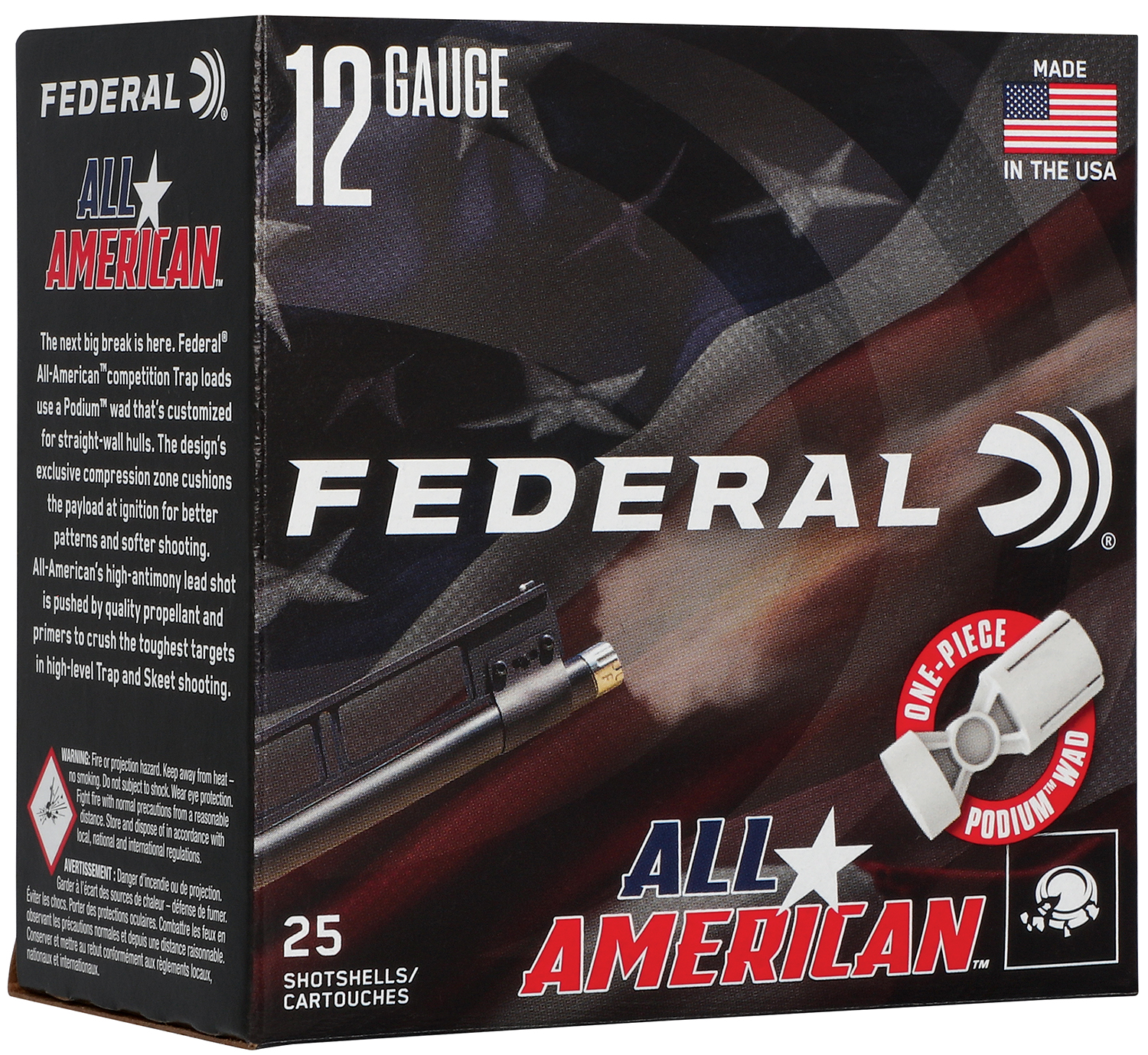 Federal FAA12L175 All-American  12Gauge 2.75″ 1oz 7.5Shot 25 Per Box/10 Case