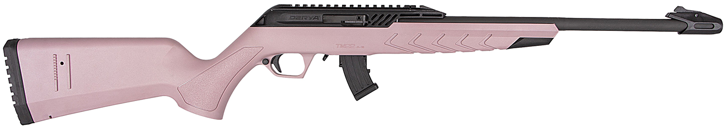 Derya Firearms TM22.STAN.PINK.18 TM22 Standard Full Size 22 LR 10+1 18″ Black Target Barrel, Black Anodized Aluminum Receiver w/Picatinny Rail, Pink Adjustable Polymer Stock