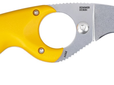 CRKT 2511Y Bear Claw  2.39″ Fixed Hawkbill Serrated Powder Coated AUS8A SS Blade, Yellow Textured GRN Handle