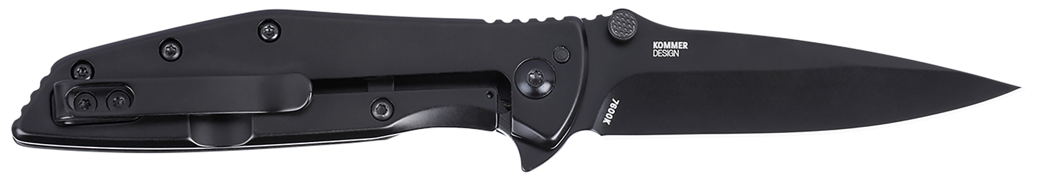 CRKT 7600K SLAG  EDC 2.95″ Folding Plain Black Oxide D2 Steel Blade, Black Stainless Steel Handle