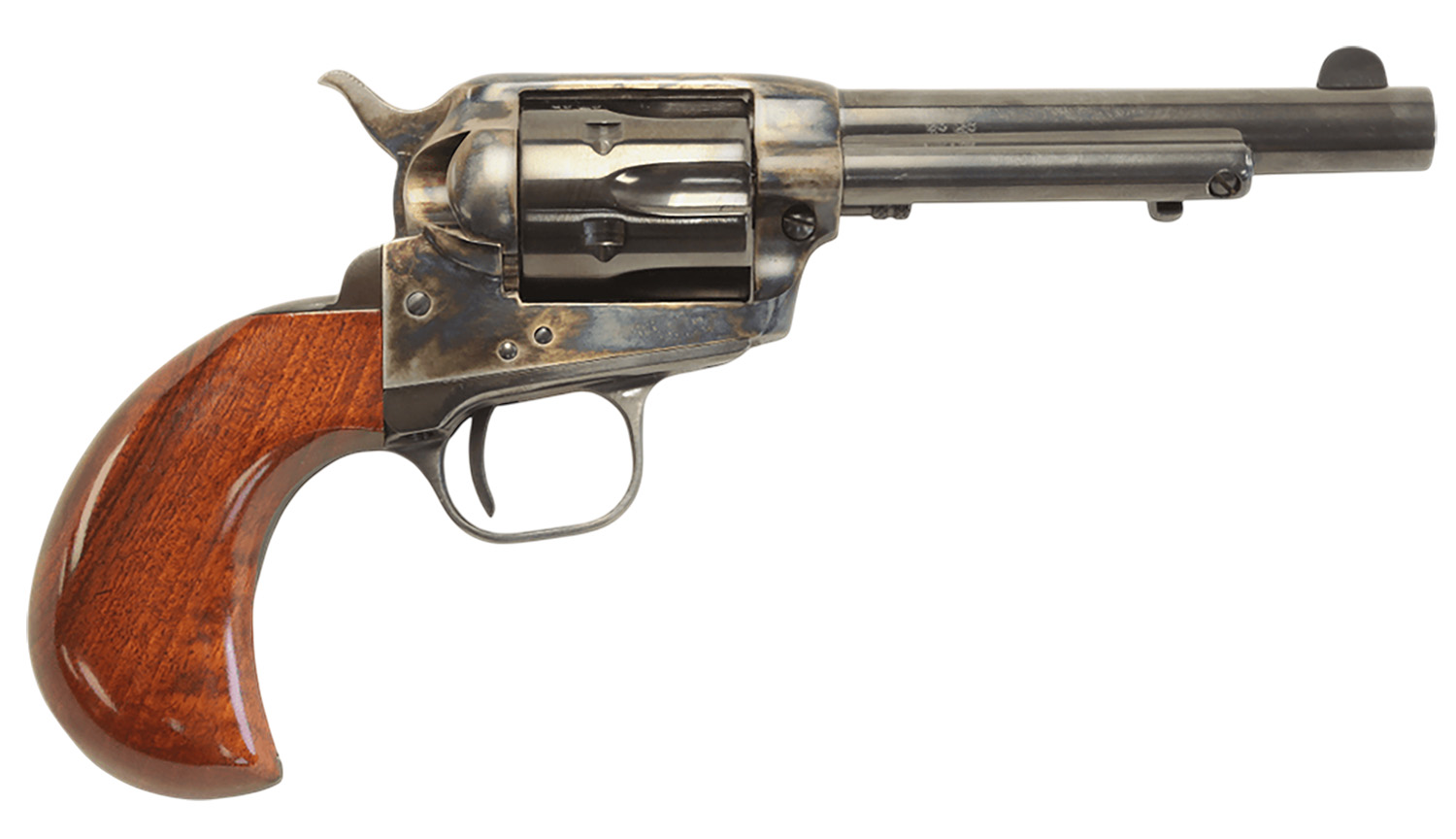 Taylors & Company  Uberti Stallion 38 Special 6 Shot 4.75″ Blued Round Barrel, Blued Cylinder, Color Case Hardened Steel Frame, Walnut Birdshead Grip, Exposed Hammer