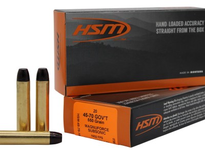 HSM 457016N   45-70Gov 550gr Hard Cast Long Flat Nose 20 Per Box/25 Case