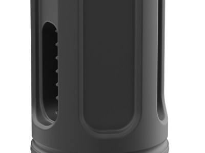 Breek Arms BRK4323 Sentinel Caged Flash Hider Black Nitride Steel 1/2″x28 Threads 9mmLuger Compatible w/ Breek-LOK 3QD