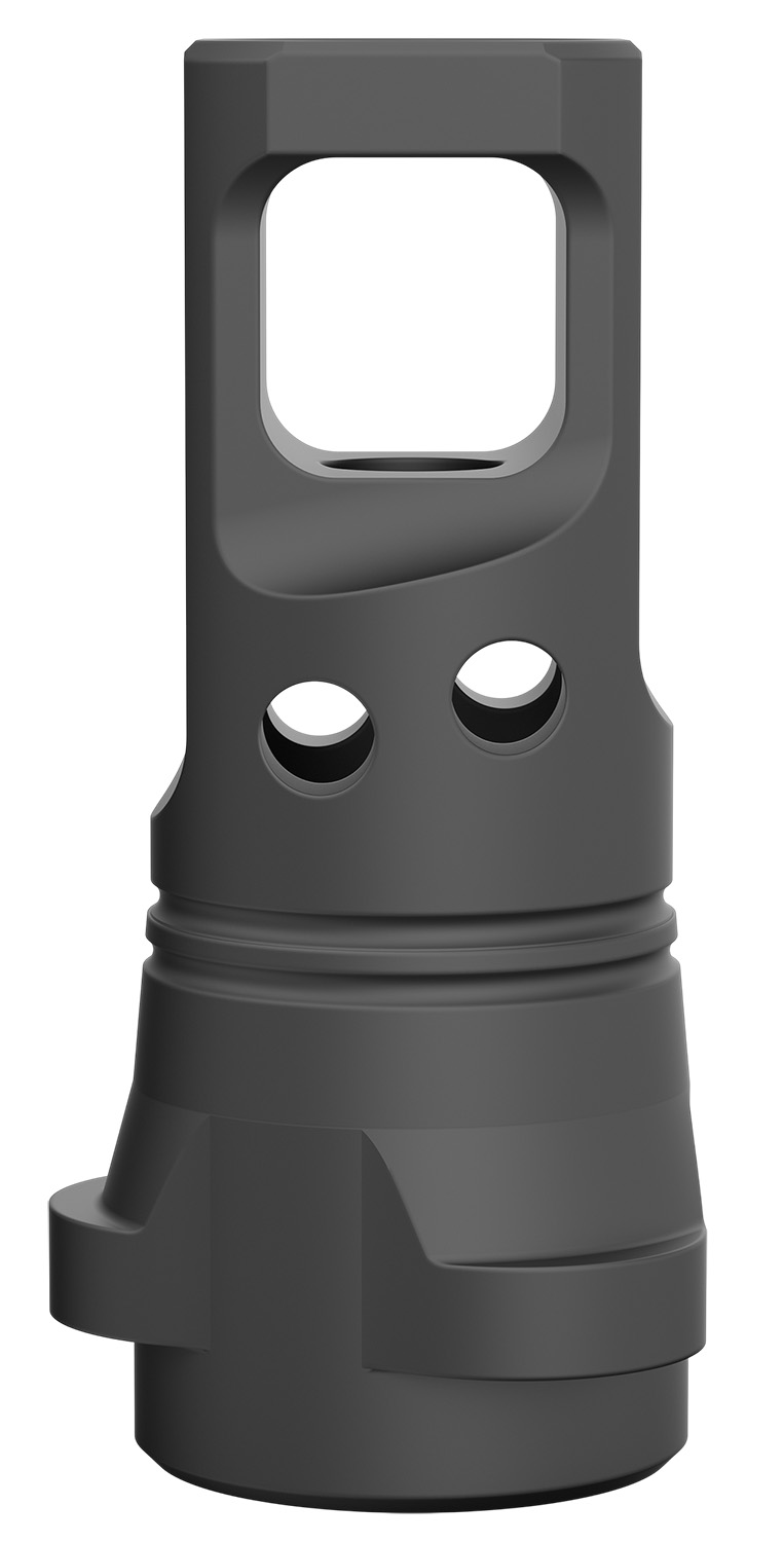 Breek Arms BRK4333 Echo Single Port Muzzle Brake Black Nitride Steel 1/2″x28 Threads 9mmLuger Compatible w/ Breek-LOK 3QD