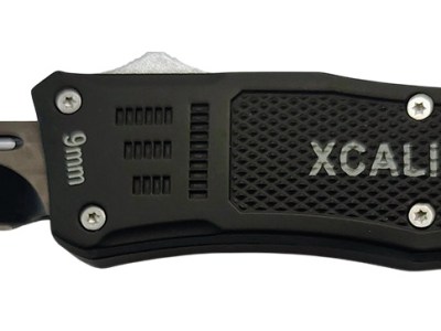 Xcaliber Knife Company  9mm  Medium 3.25″ OTF Drop Point 440C SS Blade, 4.64″ Steel Handle