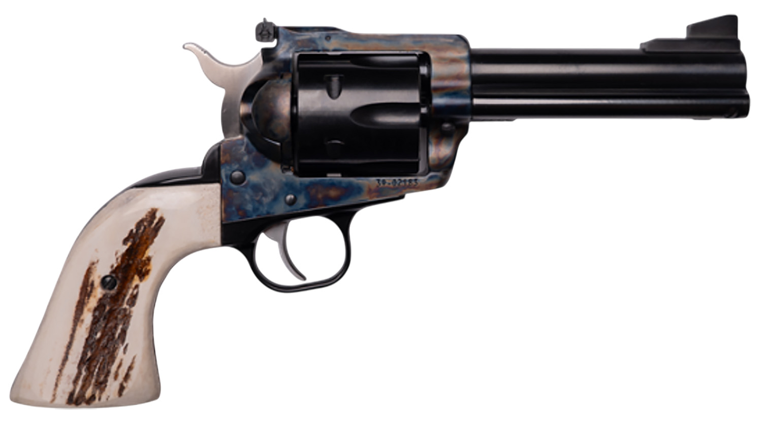 Cnc Firearms CNCBLKHWK45 Ruger Blackhawk Limited Production 45 ACP/45 Colt (Long Colt) 6 Shot 4.75″ Blued Barrel & Cylinder, Color Case Hardened Allor Steel Frame, Stag Grip, Exposed Hammer