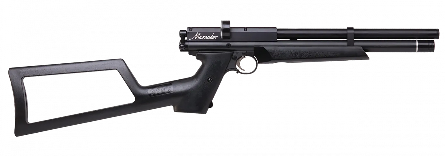 Benjamin BP2220 Marauder Pistol Kit PCP 22 Pellet 8rd Black Shrouded Barrel, Black Synthetic Stock