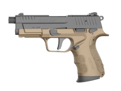 Retay USA RXP22FDEBLKS10TH RXP 22 LR 10+1 4″ Threaded Barrel, Black Cerakote Optic Ready/Serrated Slide, Flat Dark Earth Cerakote Polymer Frame w/Accessory Rail, RMR/RMSc Footprint